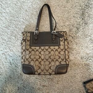 Coach 10659 Brown Legacy Signature Shoulder/Tote Purse